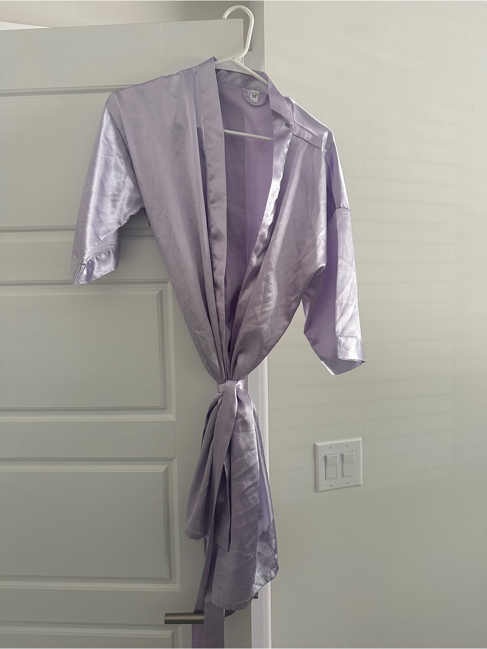 Lavender Satin Robe Jacket - Women